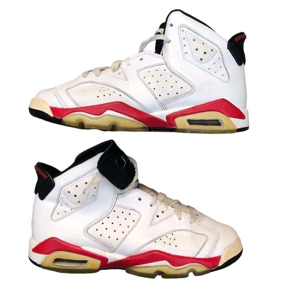VINTAGE 2010 Air Jordan 6 Retro White Varsity Red Size 5